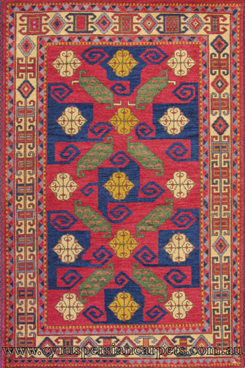 Kazak Geometric Hand Knotted Wool Rug - Click Image to Close