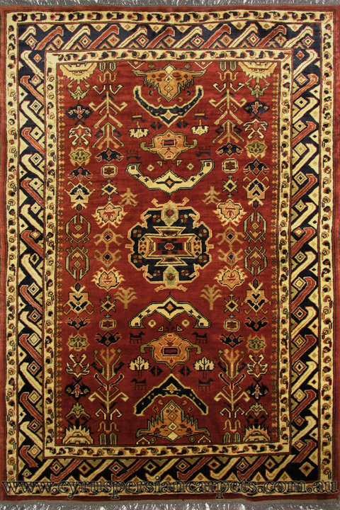 Maltabaf Geometric Hand Knotted Wool Rug - Click Image to Close