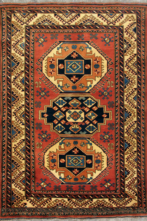 Maltabaf Geometric Hand Knotted Wool Rug - Click Image to Close