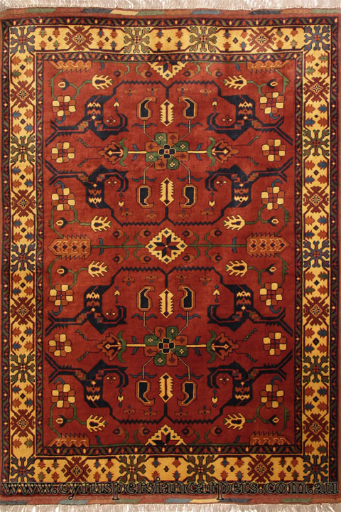 Maltabaf Geometric Hand Knotted Wool Rug - Click Image to Close