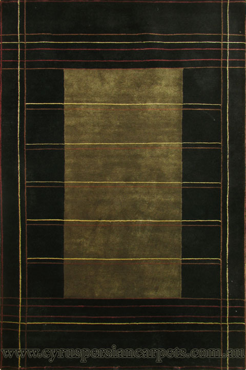 Sofer Stripe Hand Knotted Wool Rug - Click Image to Close