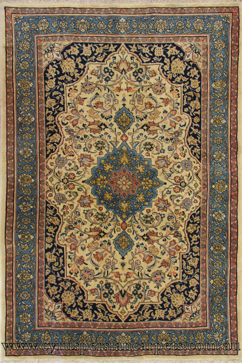 Tabriz Medallion Hand Knotted Wool Rug - Click Image to Close