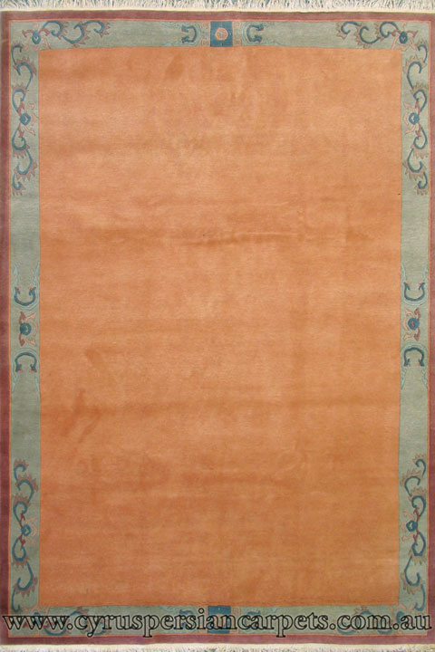 Nepal Hand Knotted Modern Border Wool Rug - Click Image to Close