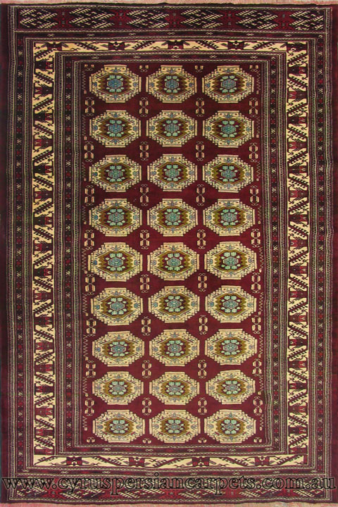 Persian Turkomen Oriental Hand Knotted Wool Rug - Click Image to Close