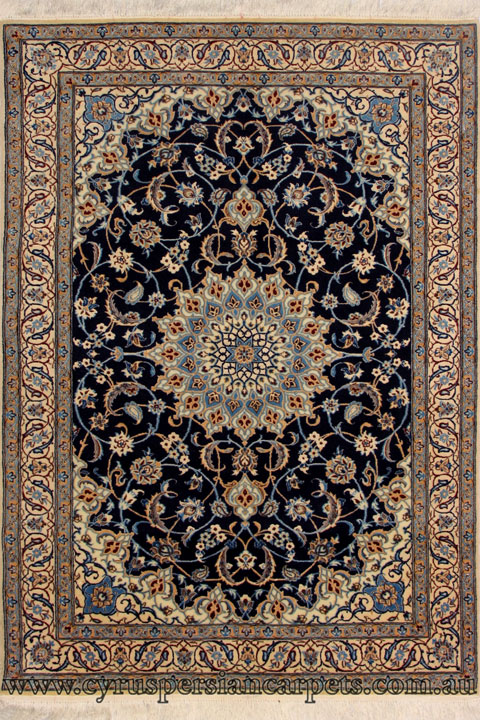 Habibian Medallion Hand Knotted Wool & Silk Rug - Click Image to Close