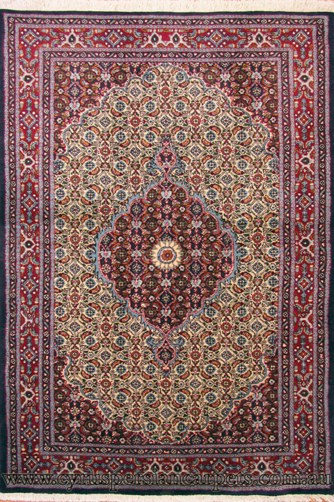 Moud Medallion Hand Knotted Wool & Silk Rug - Click Image to Close