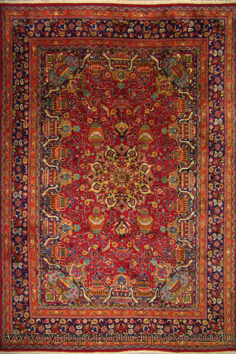 Kashmar Medallion Hand Knotted Wool Rug - Click Image to Close