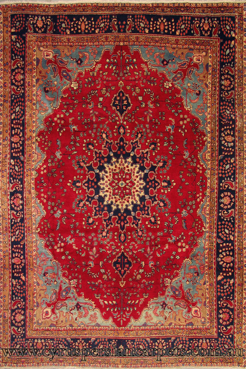 Mashad Medallion Hand Knotted Wool Rug - Click Image to Close