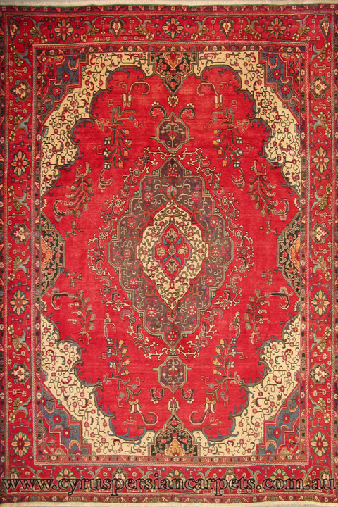 Tabriz Medallion Hand Knotted Wool Rug - Click Image to Close