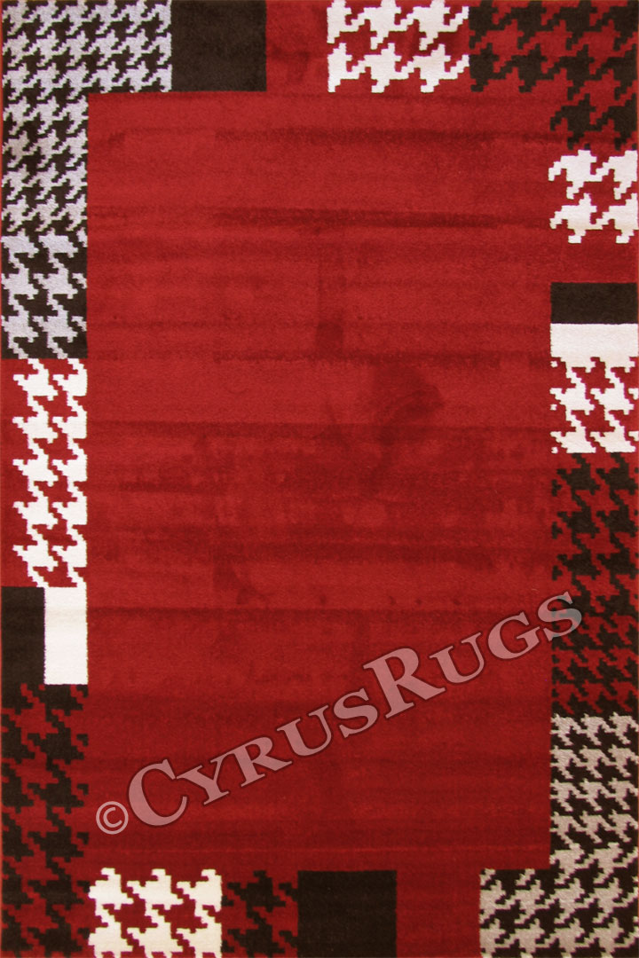 Barcelona Modern Border Design Rug 5648 Nova Red - Click Image to Close