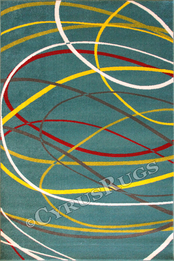 Boston Modern Abstract Scribble Rug A141A Blue Blue - Click Image to Close