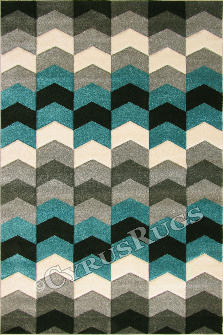 Boston Modern Geometric Rugs A891 Blue Black - Click Image to Close