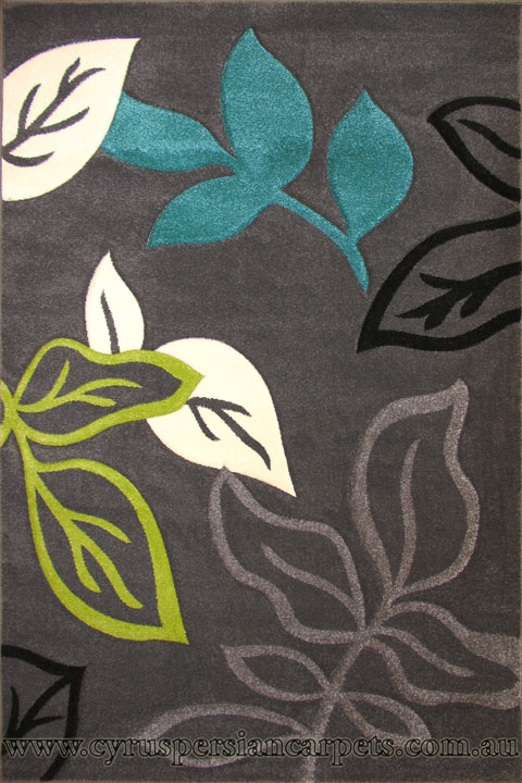 Como Modern Floral Rug 3480 Antheracite - Click Image to Close