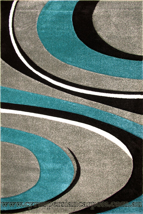 Como Modern Wavy Rug 3842 Gray - Click Image to Close