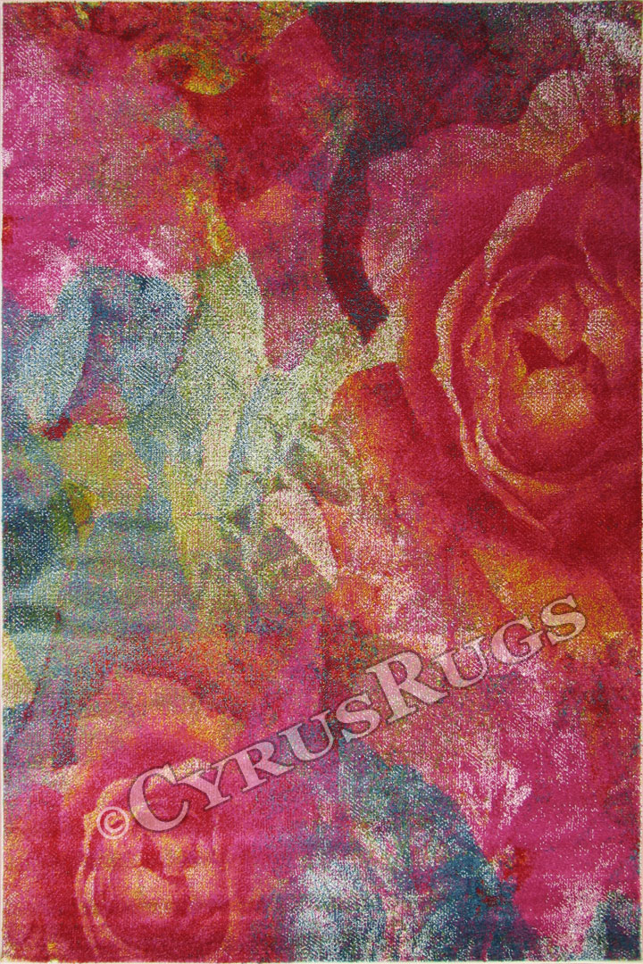 Esatto Modern Floral Rugs M520A Violet Violet - Click Image to Close
