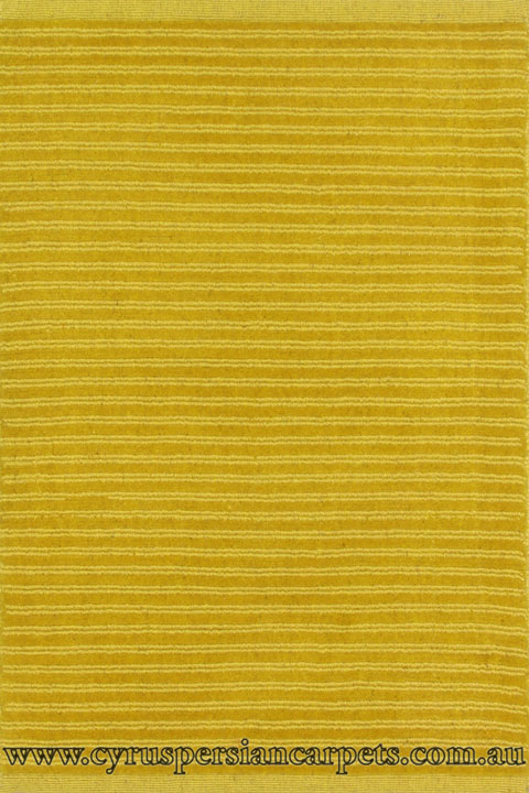 Flavia Wool Modern Plain Stripe Rug Yellow - Click Image to Close