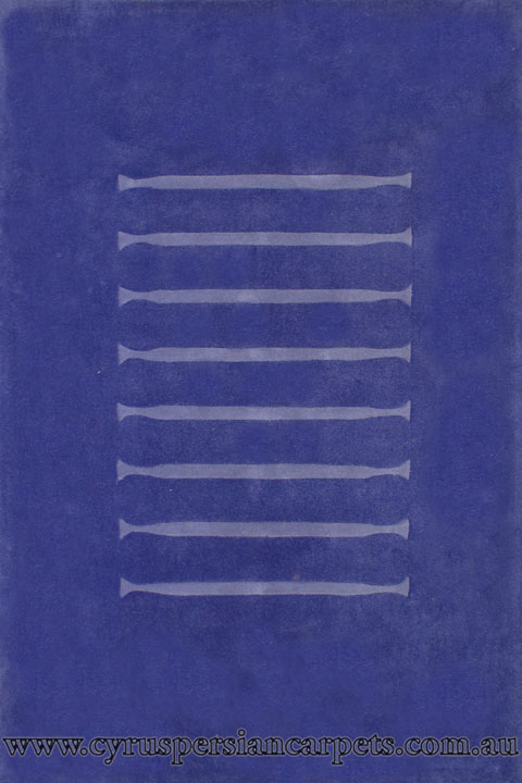 Japanese Yarn Modern Stripe Rug W209 Blue - Click Image to Close