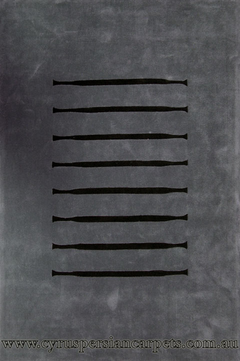 Japanese Yarn Modern Stripe Rug W209 Gray - Click Image to Close