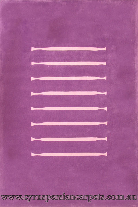 Japanese Yarn Modern Stripe Rug W209 Purple - Click Image to Close