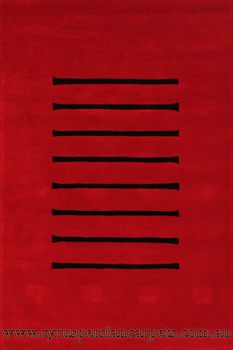 London Modern Stripe Rug W209-Red - Click Image to Close