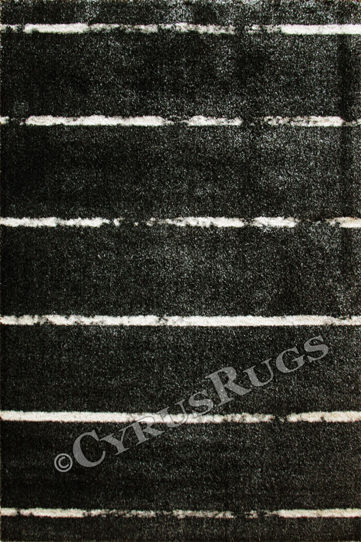 Koko Black Modern Rug 6353 Black Silver - Click Image to Close