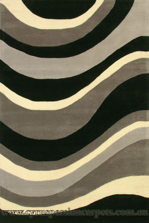 London Modern Wavy Rug LD303-BWG - Click Image to Close