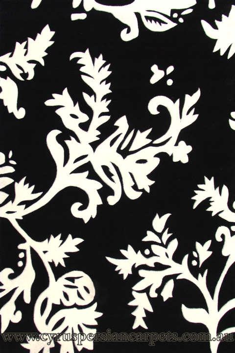 London Modern Floral Rug LD354-BW - Click Image to Close