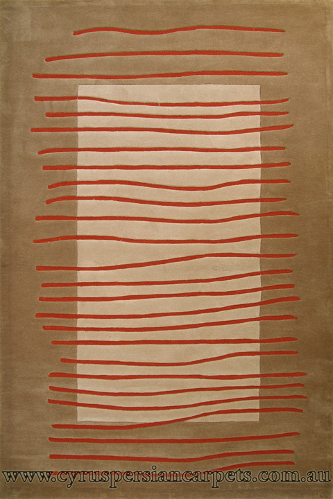 London Modern Stripe Rug W710-Orange - Click Image to Close