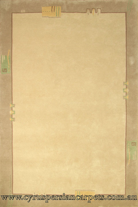 Indo Nepal Wool Modern Border Rug IN05 - Click Image to Close