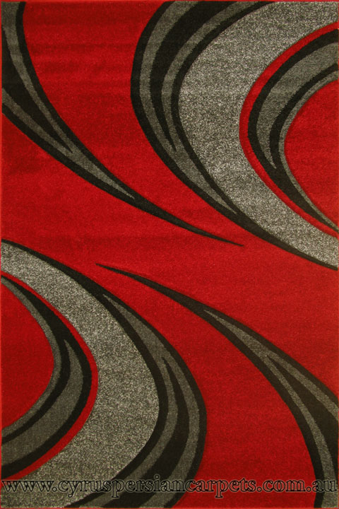 Nevada Modern Abstract Rug 2254L Red D.Grey - Click Image to Close