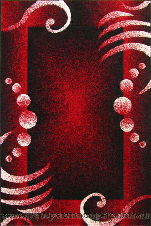 Paris Modern Border Rug 5139 Black Red - Click Image to Close