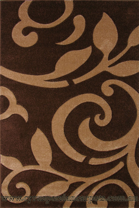 Paris Modern Floral Rug 5124 Dk Brown - Click Image to Close