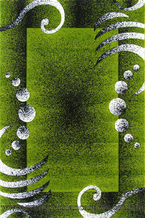 Paris Modern Border Rug 5139 Green - Click Image to Close