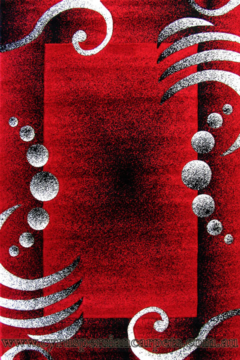 Paris Modern Border Rug 5139 Red - Click Image to Close