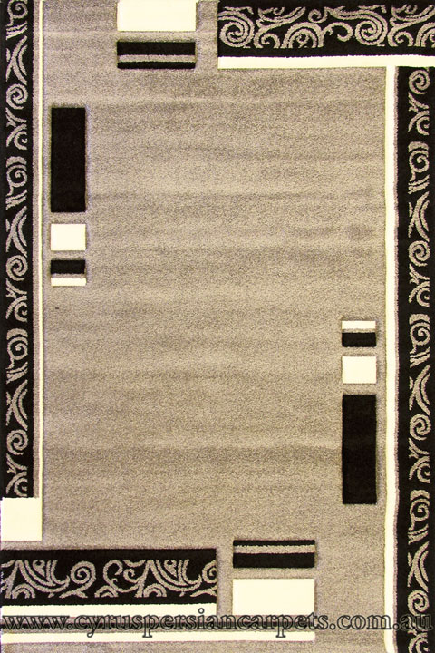 Paris Modern Border Rug 5147 Grey - Click Image to Close
