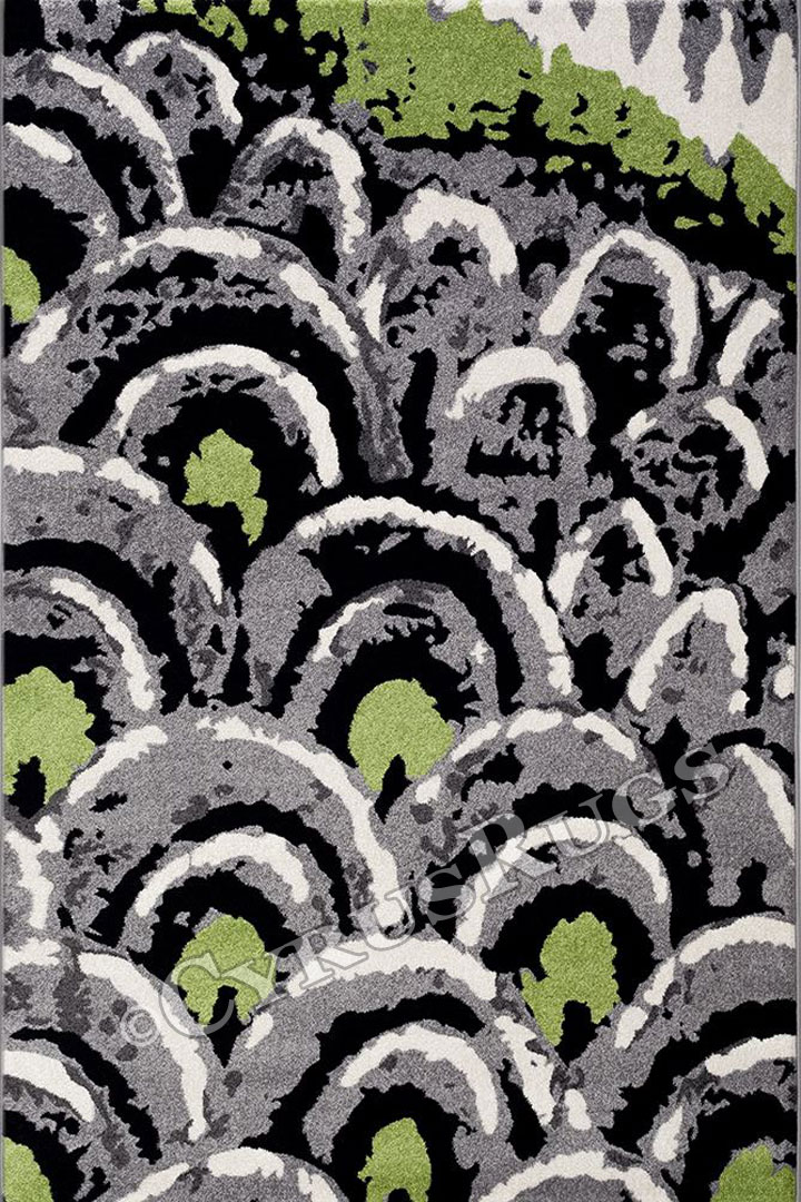 Renzo Modern Abstract Rugs 4180 Light Grey Green - Click Image to Close