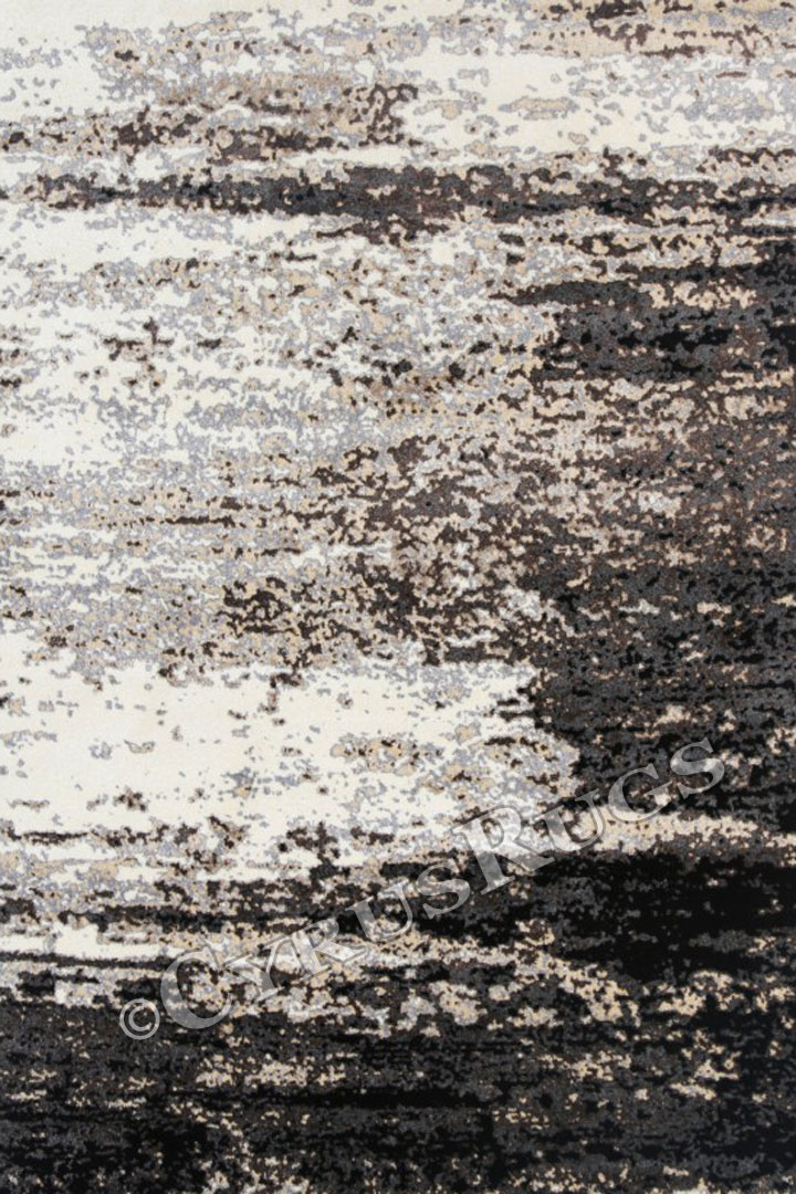 Renzo Modern Abstract Rugs 4250 White Bone - Click Image to Close