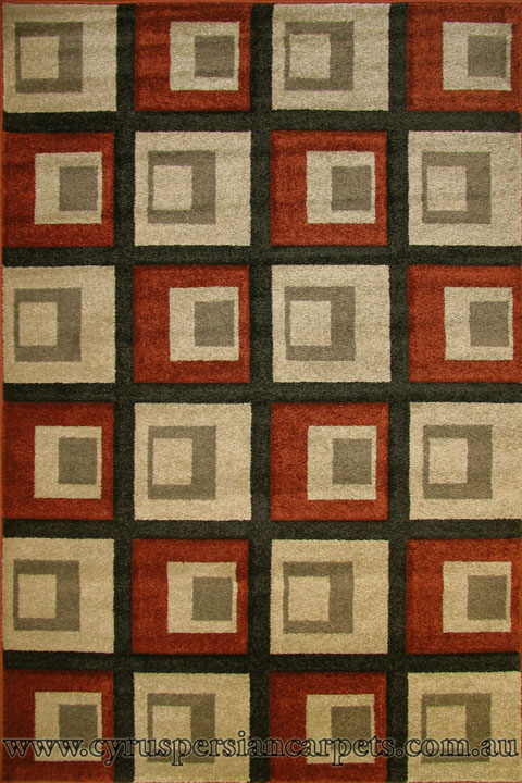 Space Modern Square Pattern Rug 1447-S81E - Click Image to Close