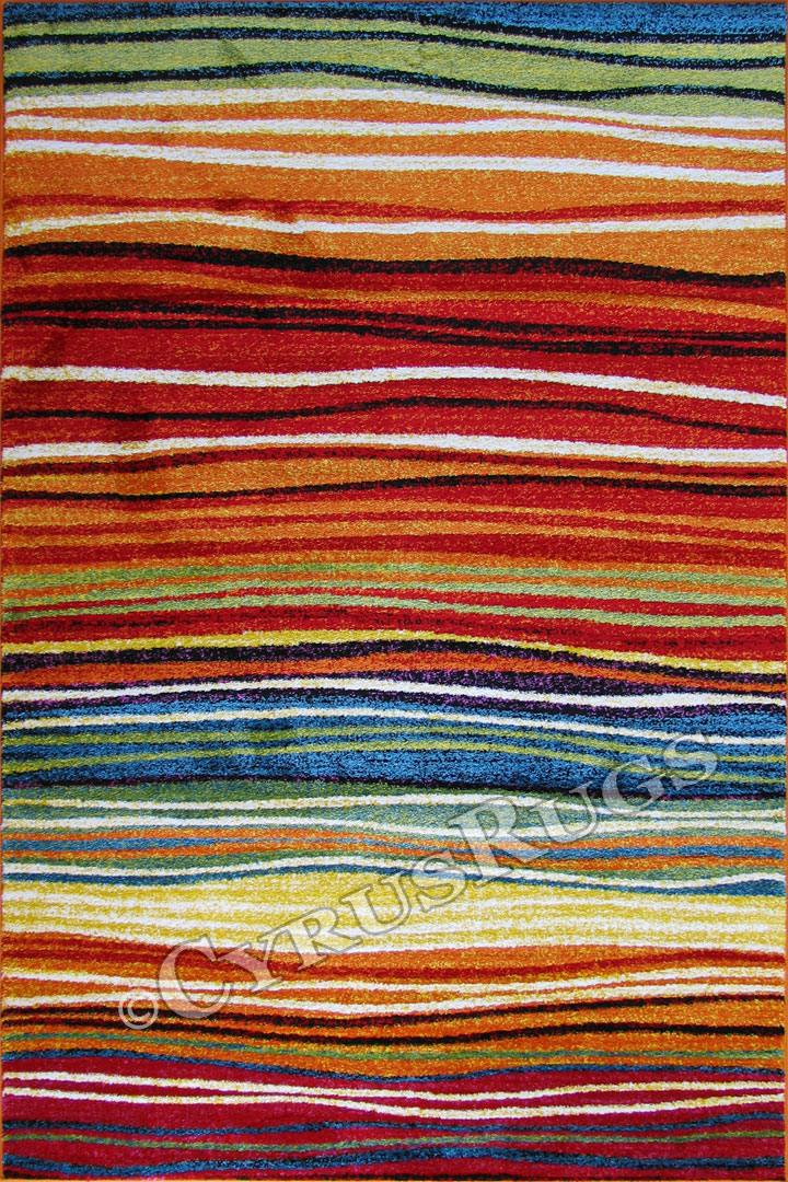 Splendido Modern Striped Rugs 4762A Orange - Click Image to Close