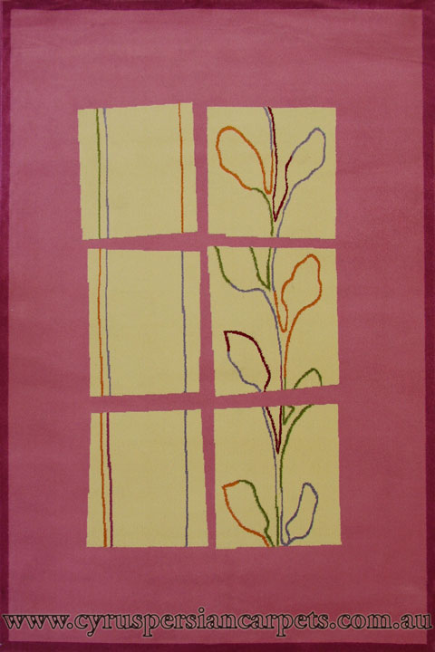 Techno Modern Square Pattern Floral Rug 40-113P - Click Image to Close