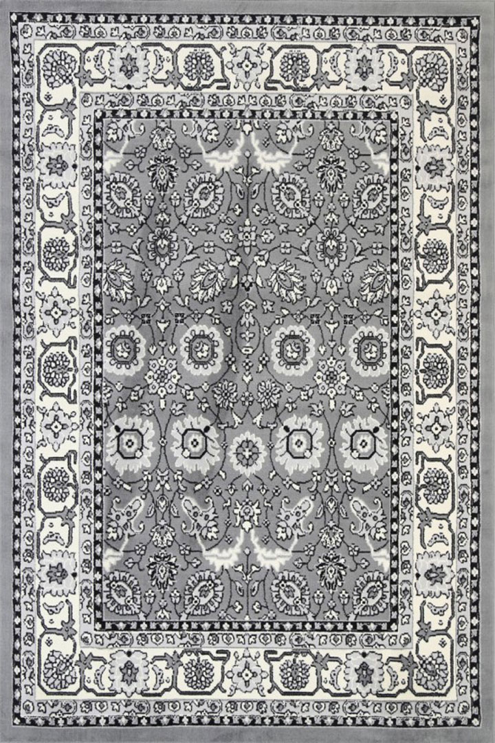Ellie Contemporary Border Rugs 2233A D.Grey D.Grey - Click Image to Close