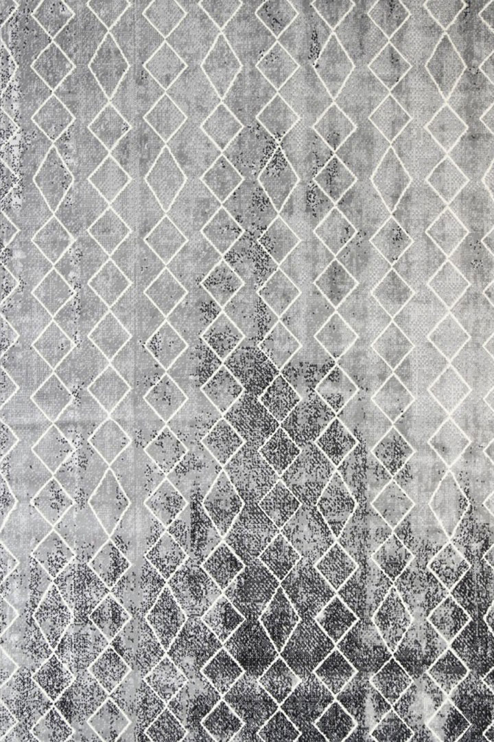 Ellie Contemporary Diamond Pattern Rugs 2305A D.Grey D.Grey - Click Image to Close