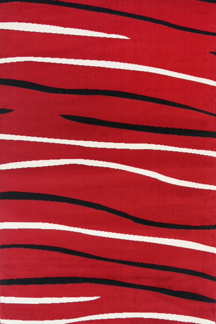 Ellie Contemporary Striped Rugs 2330A Red Red - Click Image to Close