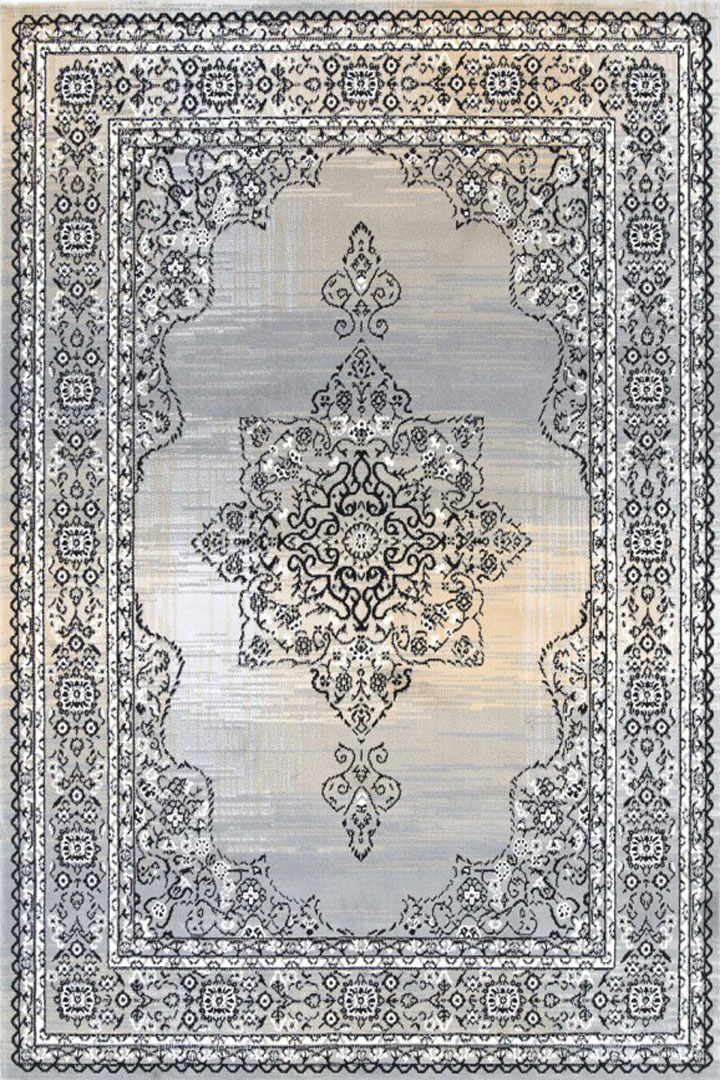 Ellie Contemporary Medallion Rugs 2355A Beige D.Grey - Click Image to Close