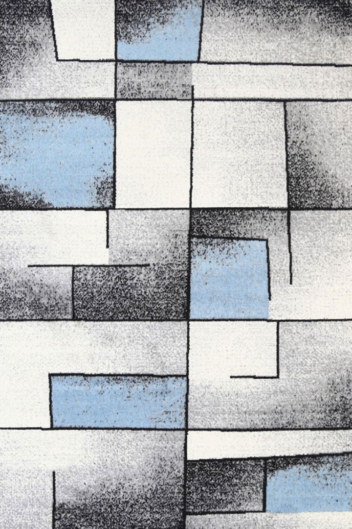 Ellie Contemporary Square Pattern Rugs 2467A-L.Blue-D.Grey - Click Image to Close