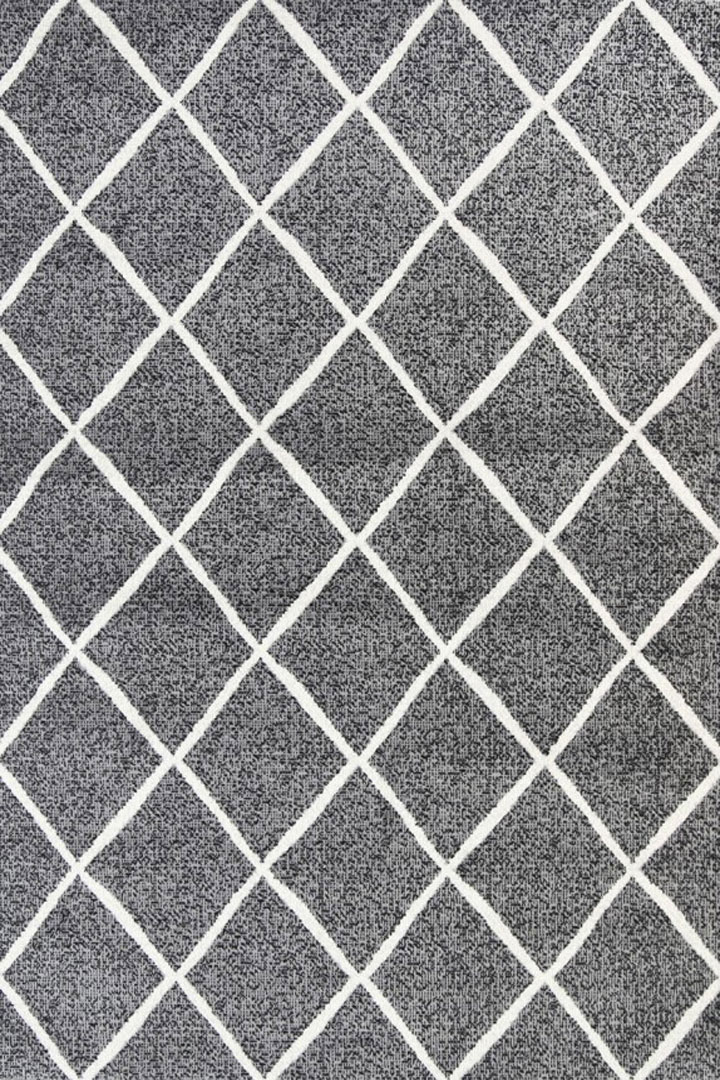 Ellie Contemporary Trellis Rugs 2471A D.Grey D.Grey - Click Image to Close