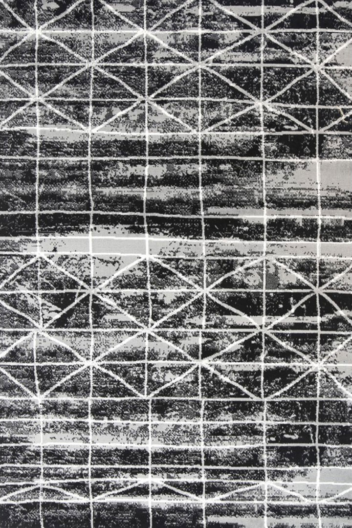 Ellie Contemporary Square Pattern Rugs 2473A D.Grey D.Grey - Click Image to Close