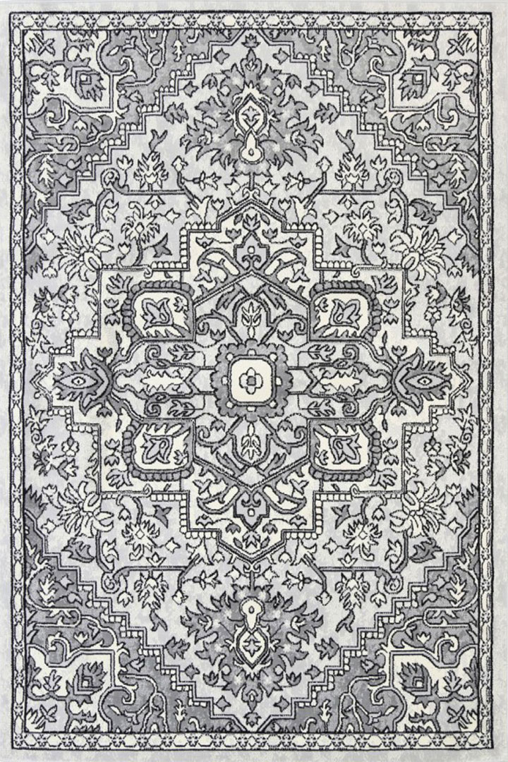 Ellie Contemporary Medallion Rugs 2490A L.Grey L.Grey - Click Image to Close