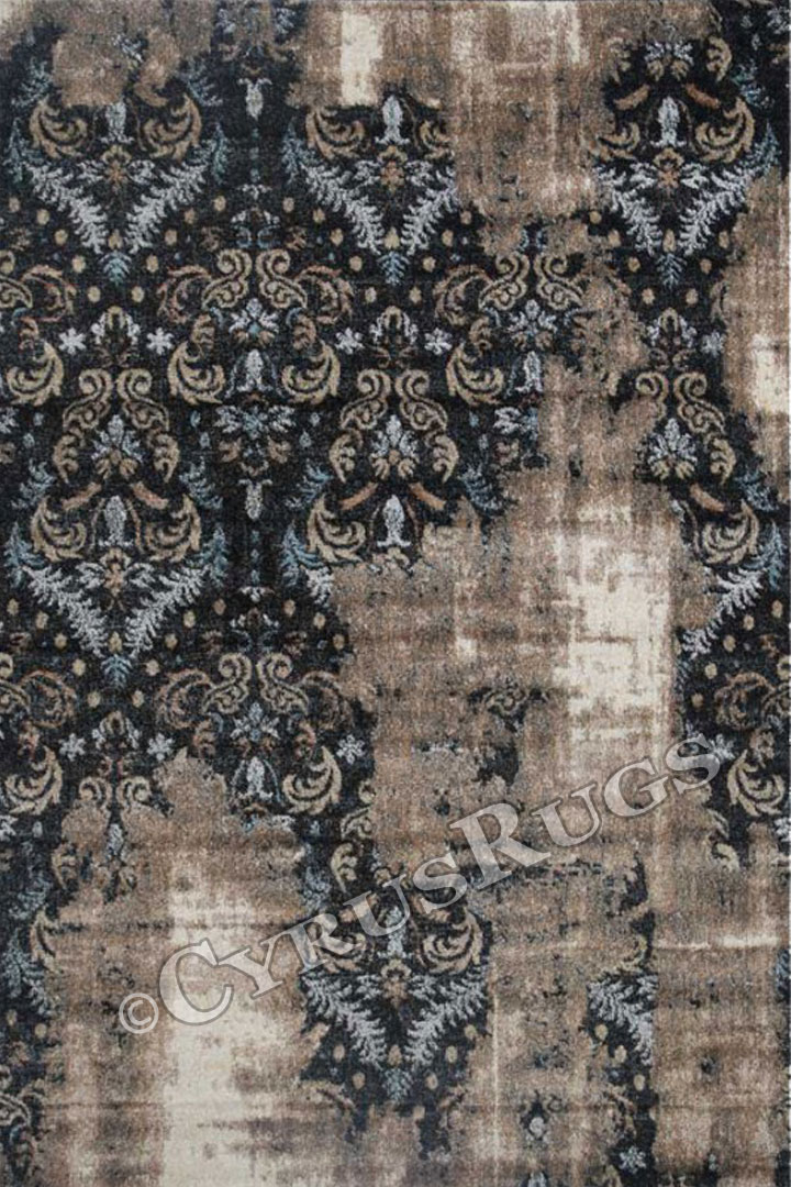 Gusto Contemporary Abstract Rugs A278A Black Cream - Click Image to Close
