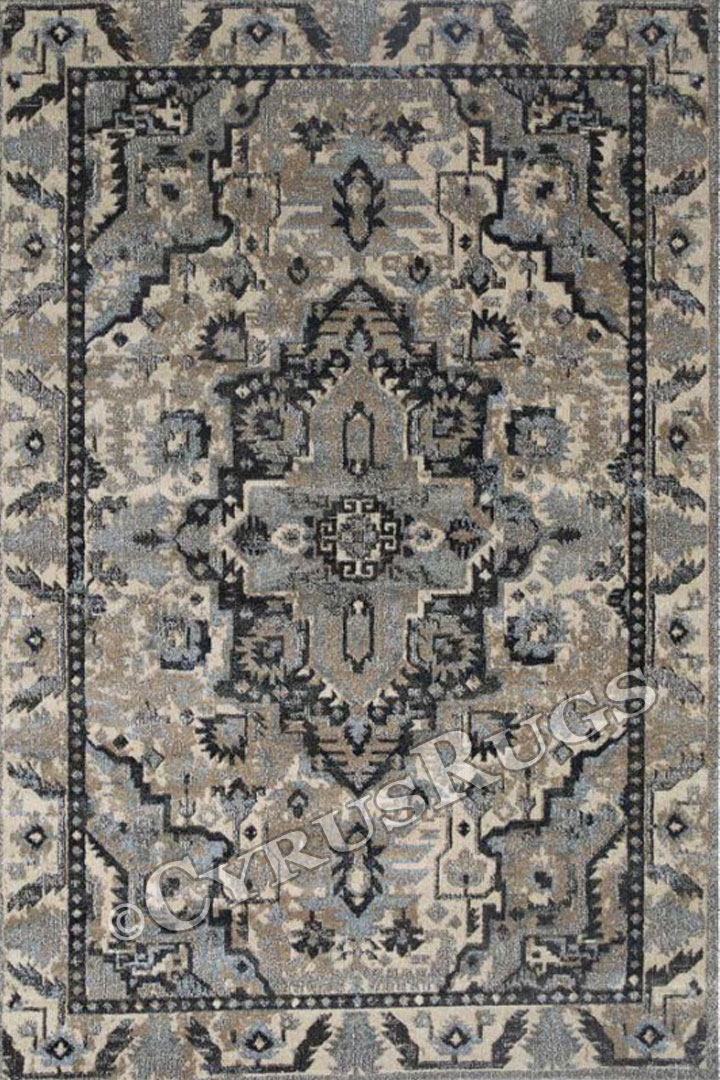 Gusto Contemporary Medallion Rugs G753A Poly Cream Beige - Click Image to Close